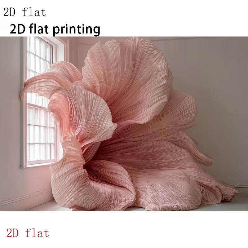 

2D Flat Print Pink Pleated Flower Backdrop for Fashion & Beauty Photoshoot 47.2x31.5inch/120*80cm