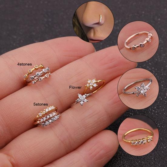 Exquisite Nose Piercing All-match Copper Creative Cartilage Tragus Nose Ring for Women