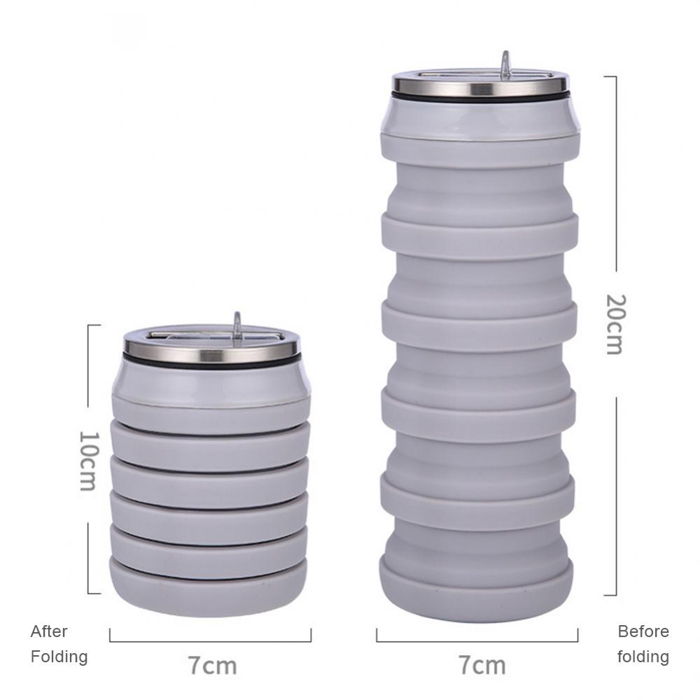 Collapsible Silicone Water Cup Food Grade Silicone Plastic Heat Resistant Cold Resistant Lightweight Foldable Multicolored