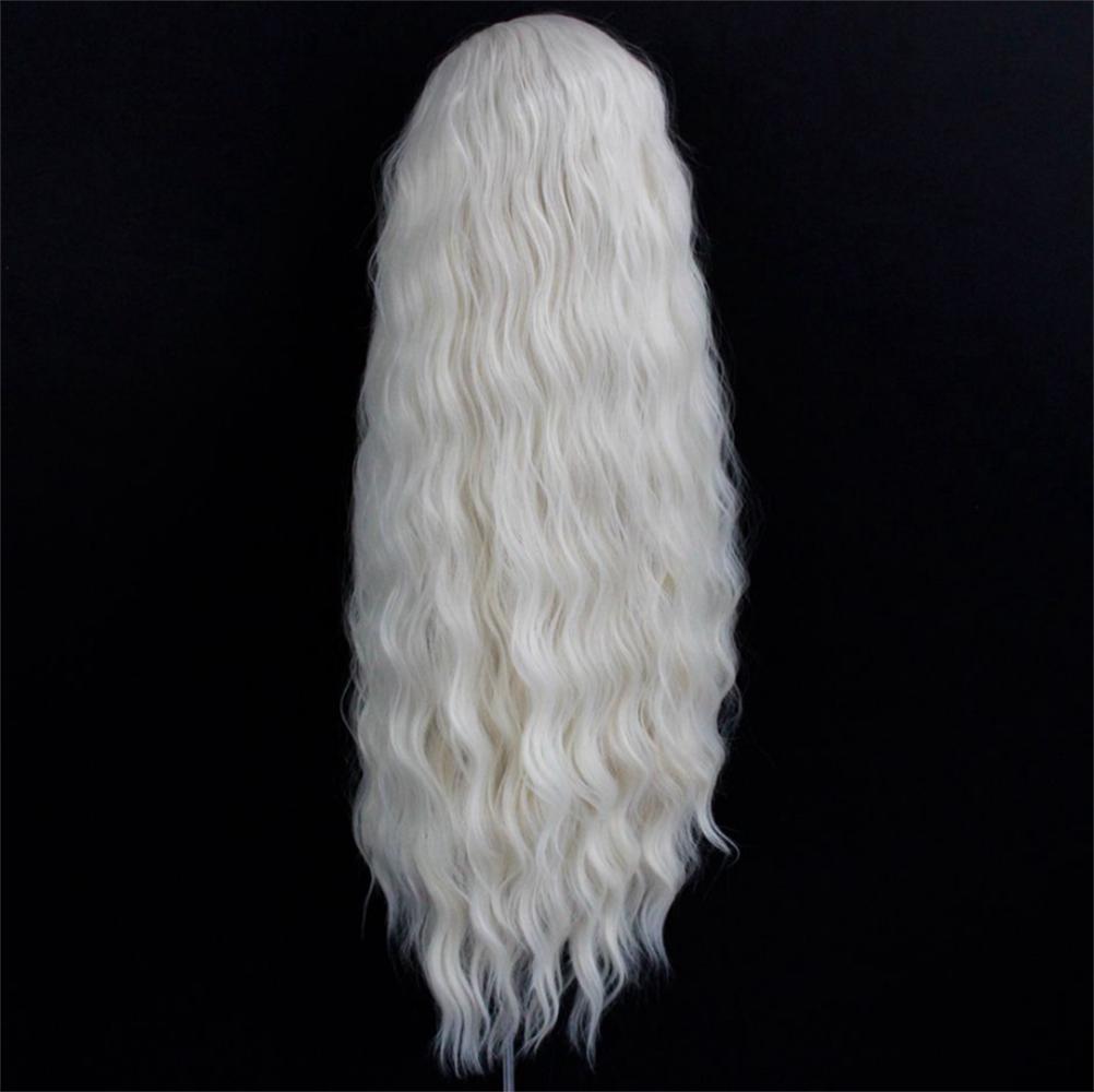 Platinum Blonde Wave Wig Synthetic Lace Front Wigs For Women Long Natural Wave Lace Hair White Black Pink Wig Loose Curl Cosplay