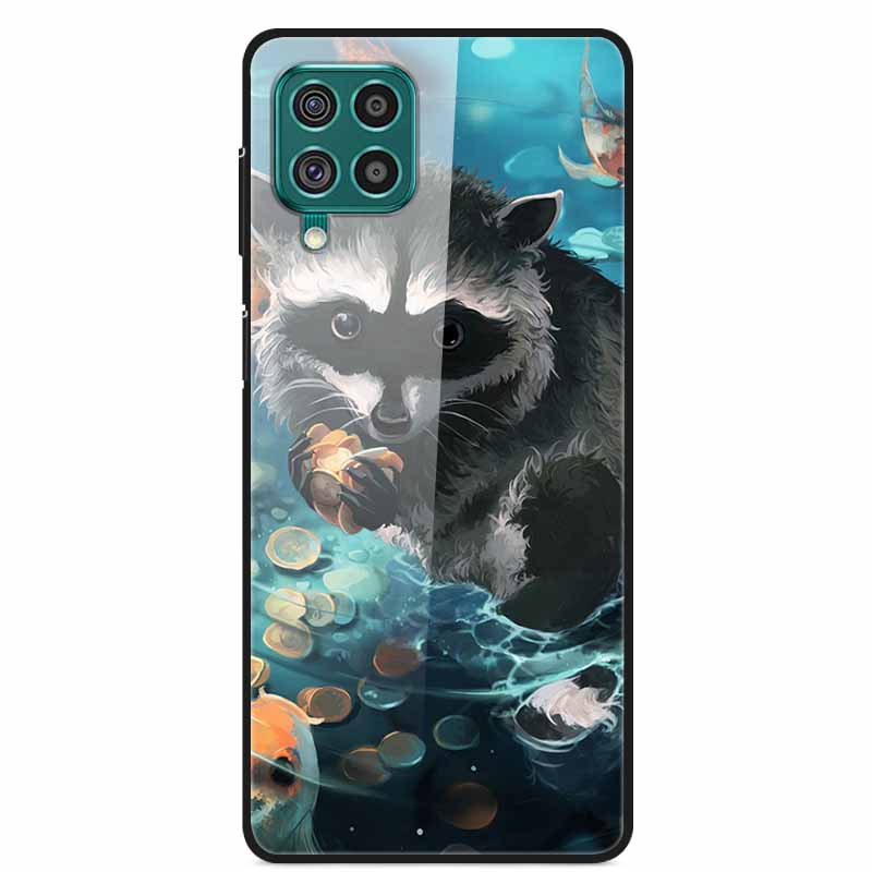 For Samsung M32 Case Tempered Glass Hard Back Cover Case For Samsung Galaxy A12 A22 M32 Phone Case Cover M 32 A 22 Funda Coque