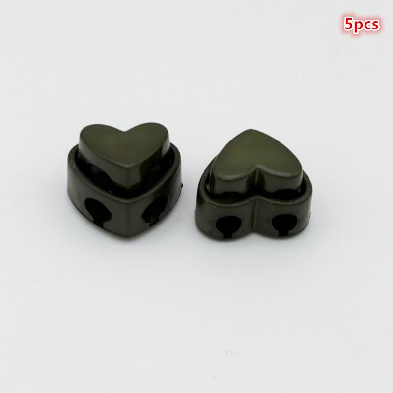 5Pcs Colorful Garment Stoppers Heart-Shaped Plastic Cord Locks Double Hole Spring Toggle Anti-Slip Stoppers Garment Accessories