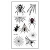 10Pcs Halloween Tattoo Stickers Realistic Waterproof Temporary Spider Stickers for Festive Decoration