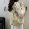 Solid Color Weave Tote Bag PU Beach Straw Handbag Simple Straw Shoulder Bag  Girls
