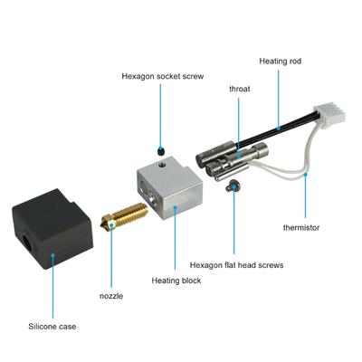 Durability Brass S1C Extruder Hotend Nozzle for KobraS1C Printer Efficient Heating Fast Preheat Time for Speed Printing