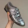 ~ Retro Women's Velcro Ballet Single Shoes Round Head Casual Sports Little White Shoes Women's Single Shoes