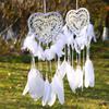 White Dream Catcher Heart Handmade Knitted Dream Catcher Home Hanging Decoration Birthday Festival Gift Home Decoration