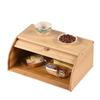 Boîte à pain en bambou avec motif - Petit rangement pour gâteaux, façade en acrylique