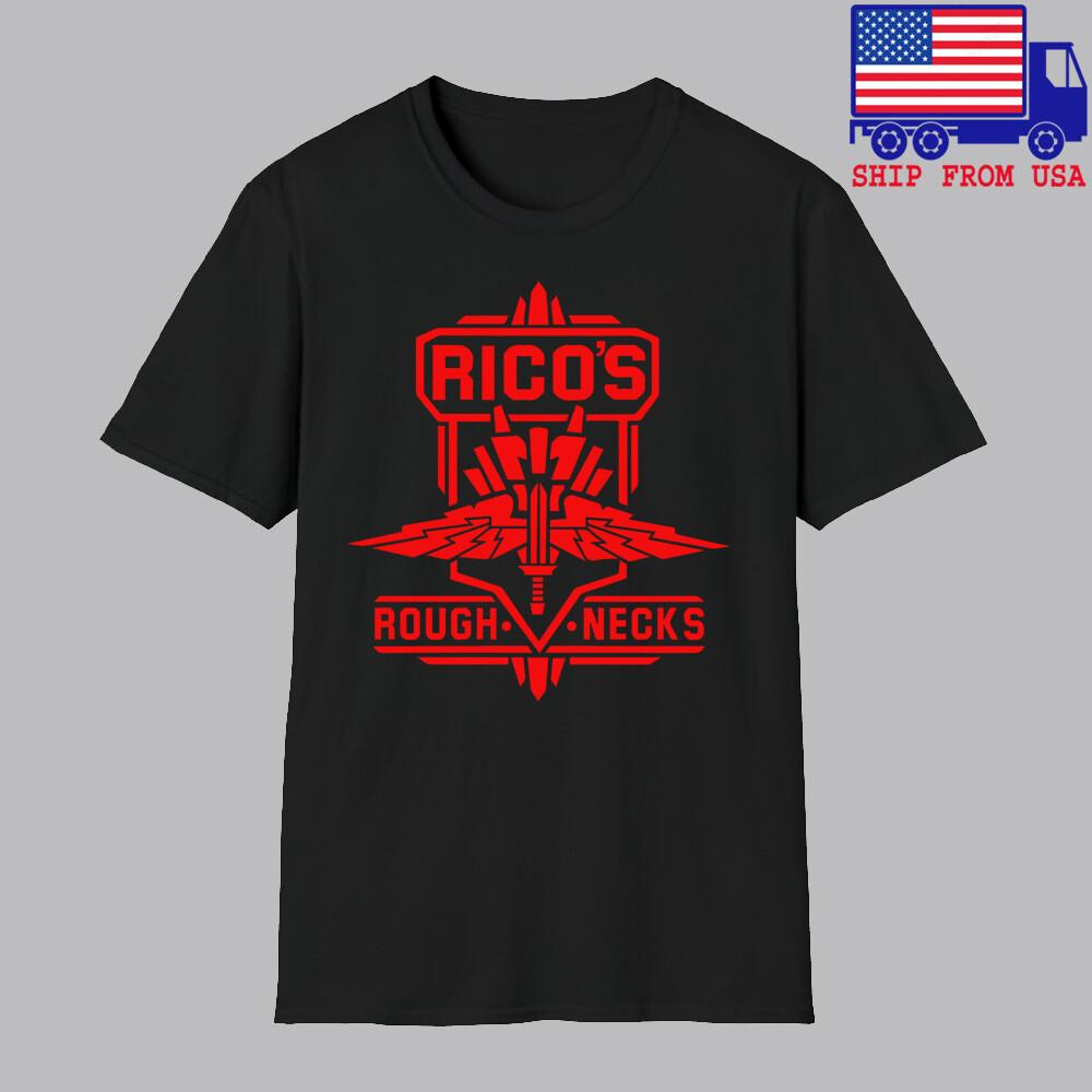 Starship Troopers Rico#039;s Rough Necks Men#039;s Black Size S5XL Unisex T-Shirt L