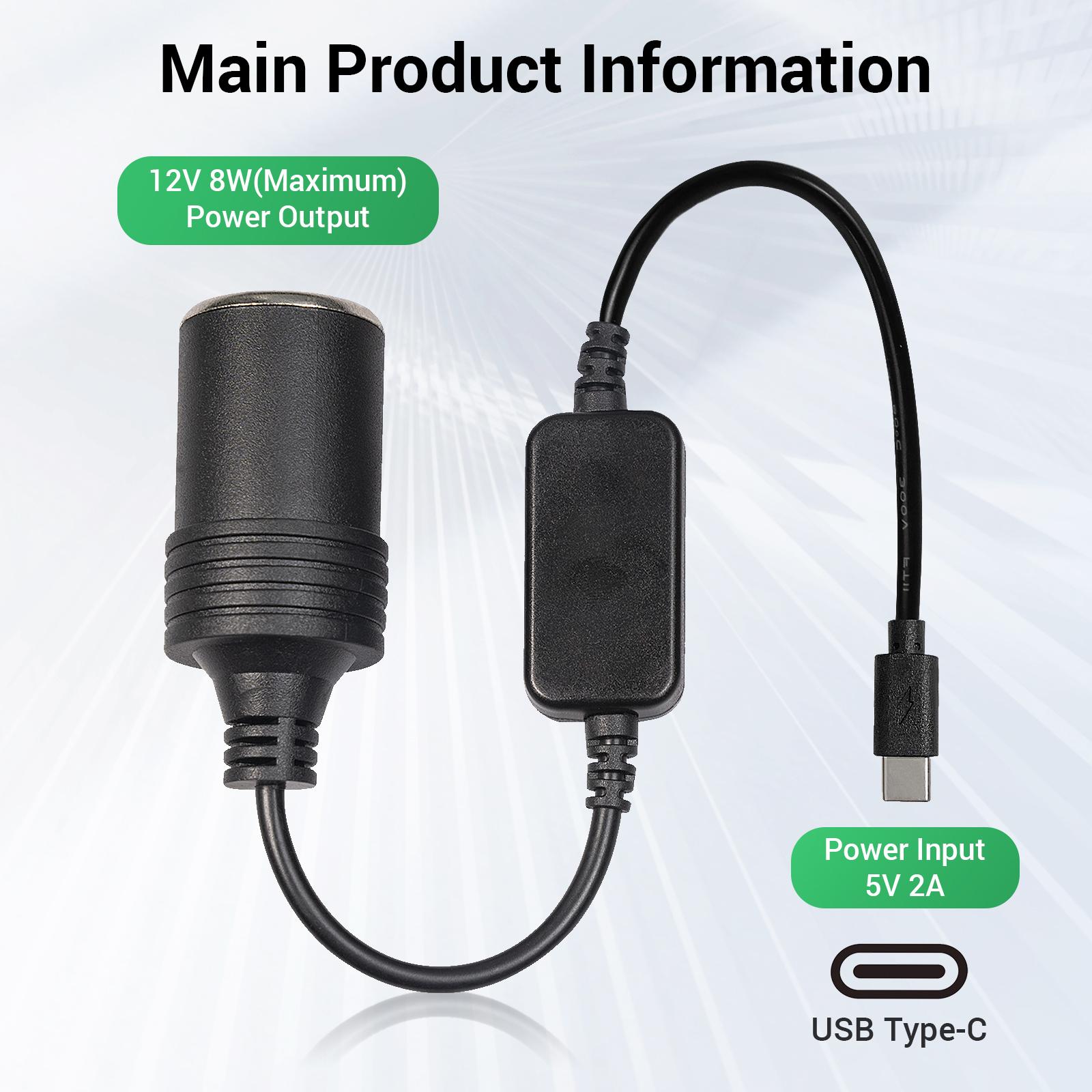

1pc 5V 2A USB To 12V Cigarette Lighter Socket USB Male to Female Cigarette Lighter Adapter Converter Car Electronics Accessories