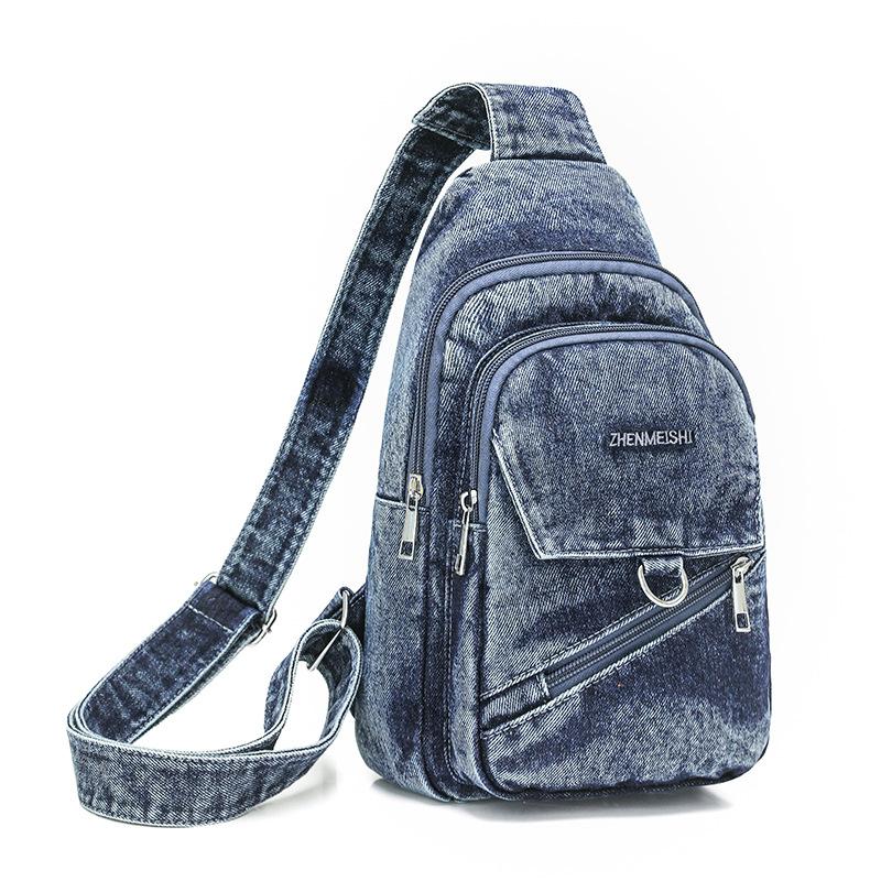 Denim Chest Bag Women's Crossbody Bag Large Capacity Shoulder Bag