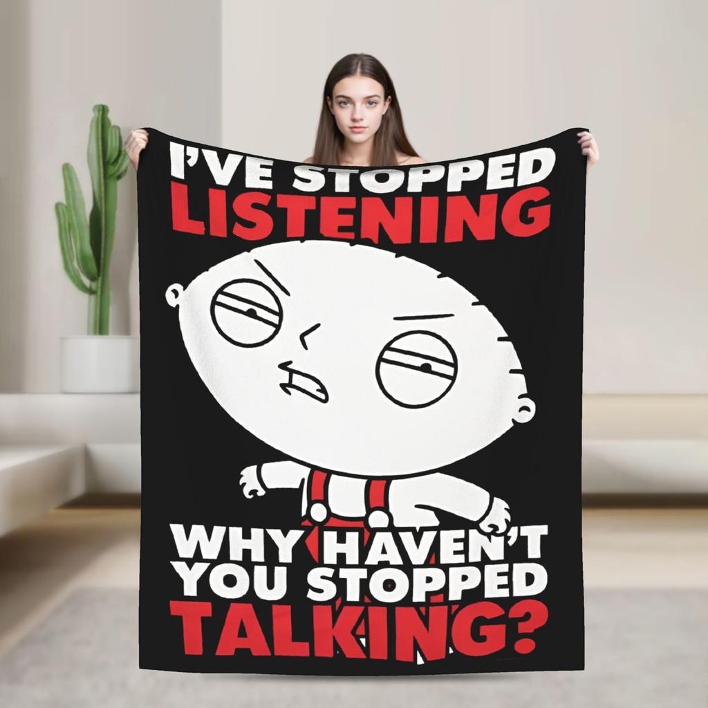 Families Cartoon Peter Griffin Guys Flannel Throw Fashion Blanket Funny TV for Bed Knitted Fashion Blanket Car Super Soft Multifunction