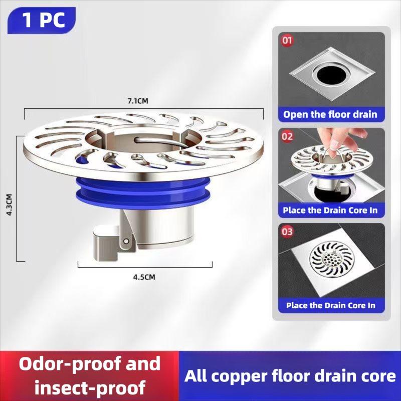 All-copper Floor Drain Core Floor Shower Drain Stopper Insectproof Anti-odor Deodorization Toilet Kitchen Bathroom Toilet Sewer