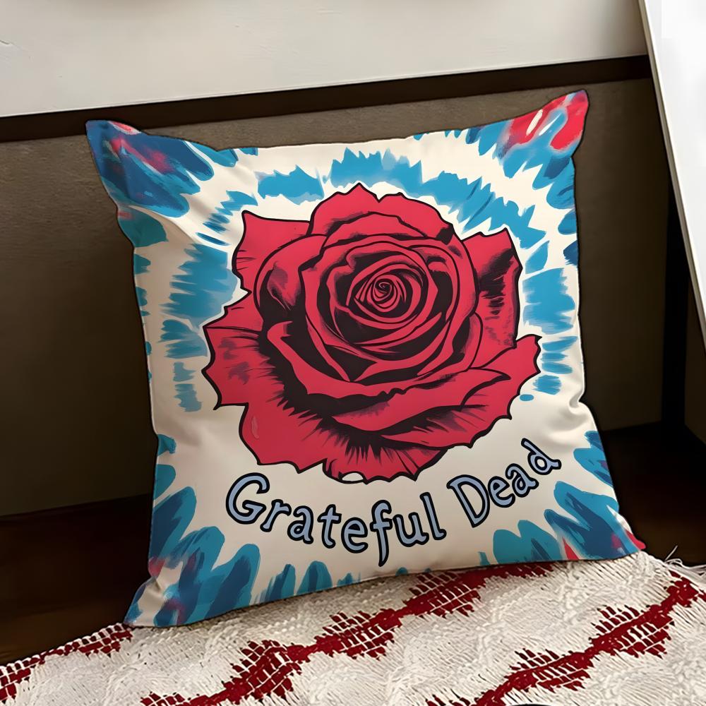 Band GGrateful DDead Cushion Cover Reversible Soft Durable Pillow Cover Home Car MultiScene Use for Daily Comfort