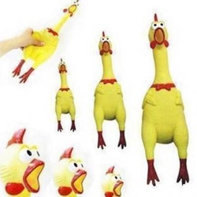 17CM Yellow Screaming Rubber Chicken Pet Dog Toy Squeak Squeaker Chew GiftMöbel & Wohnen, Feste & Besondere Anlässe, Party- & Eventdekoration!