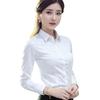 Damen Langarm Weißes Hemd - Koreanischer Stil, Figurbetont, Professionelle Arbeitskleidung, Große Größen, für Frühling/Herbst