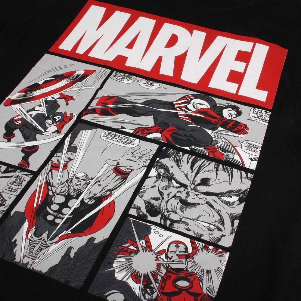 Marvel Camiseta cómica de héroes para hombre
