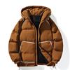 Winter 2025 Men's Trendy Hooded Down Jacket - Fashionable Loose Fit with New Logo, 90% White Duck Down