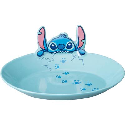 Disney Mischievous Dinner Approximately 24cm Diameter X 6cm Perfect As a Birthday Gift "Stitch" Plate, Depth, Blue, (san4524)