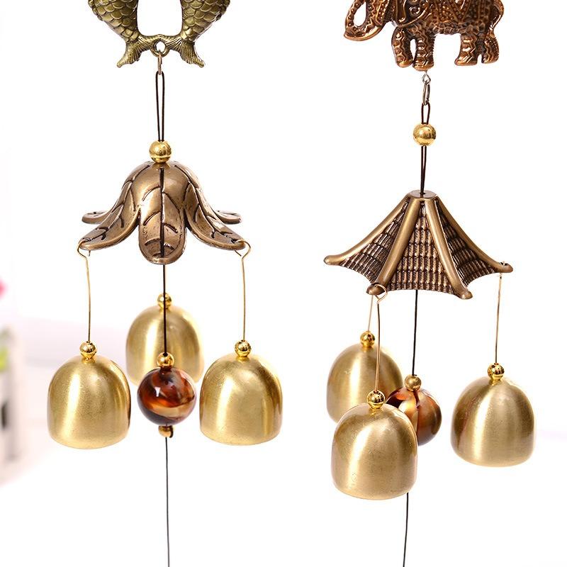 1PC Antique Wind Chime Copper Yard Garden Outdoor Living Decoration Metal Wind Chimes Outdoor Oriental Lucky Metal Wind