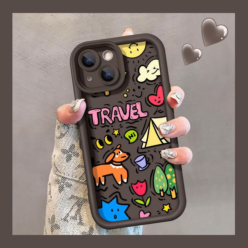 Camping Lines for Dogs iPhone17ProMax Mobile Phone Case 17Pro Cartoon 15/14 Men's and Women's 16