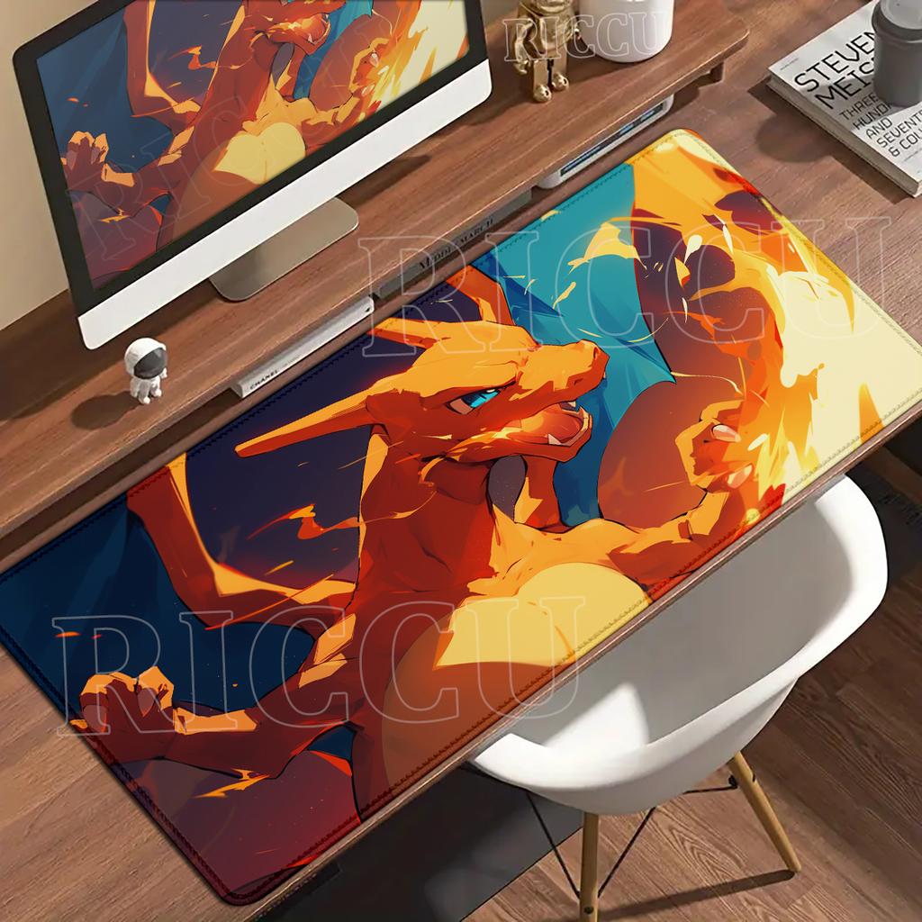 Mouse Pad Anime Gaming Accessories Large Playpad Gamer Computer Office Laptop PC Keyboard Desk Mat P-Pokemons Charizard Mousepad