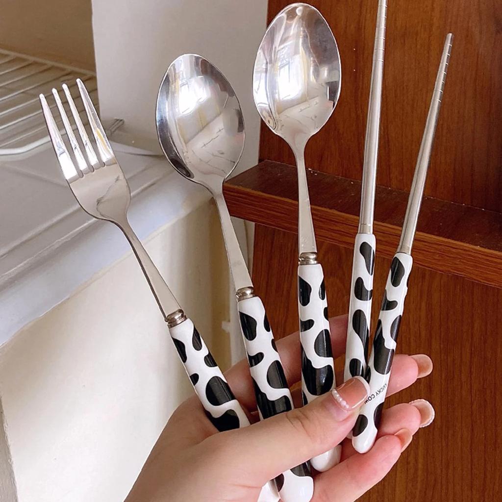 3pcs-Portable Tableware Set With Storage Case, Spoons, Forks, Chopsticks For Workplace Home Restaurant, Kitchen Utensils