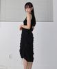 Ronron Sleeveless Shirring Dress Black