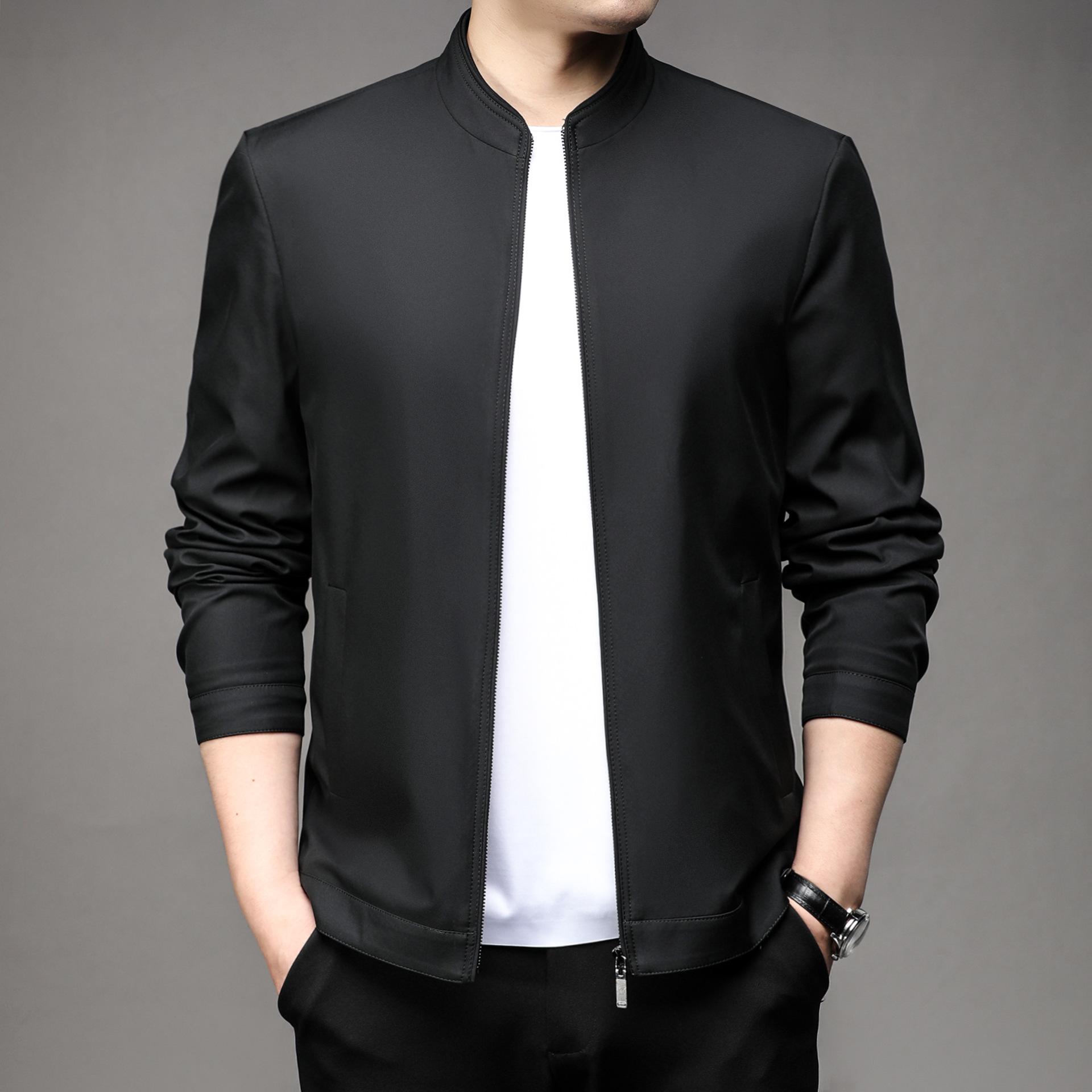 

Весенняя молодежная куртка Мужская куртка Повседневная деловая куртка Новинка Мужской однотонный топ с круглым вырезом 4XL чёрный