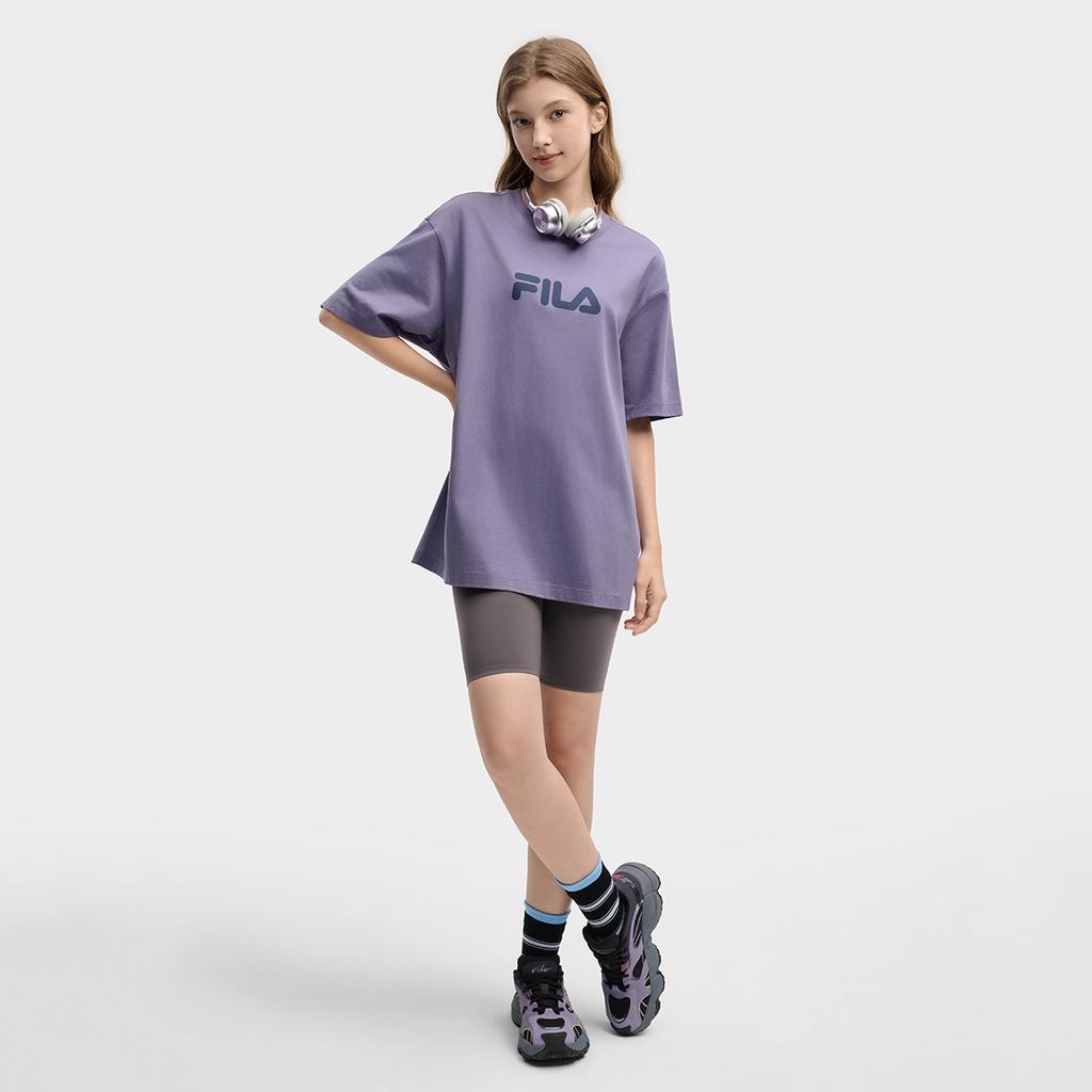 FILA Original Colorful Fashion Simple Classic Retro Big Logo Sports Trendy Casual Versatile Comfortable Loose Short Sleeve T-Shirt F51U619102FPU