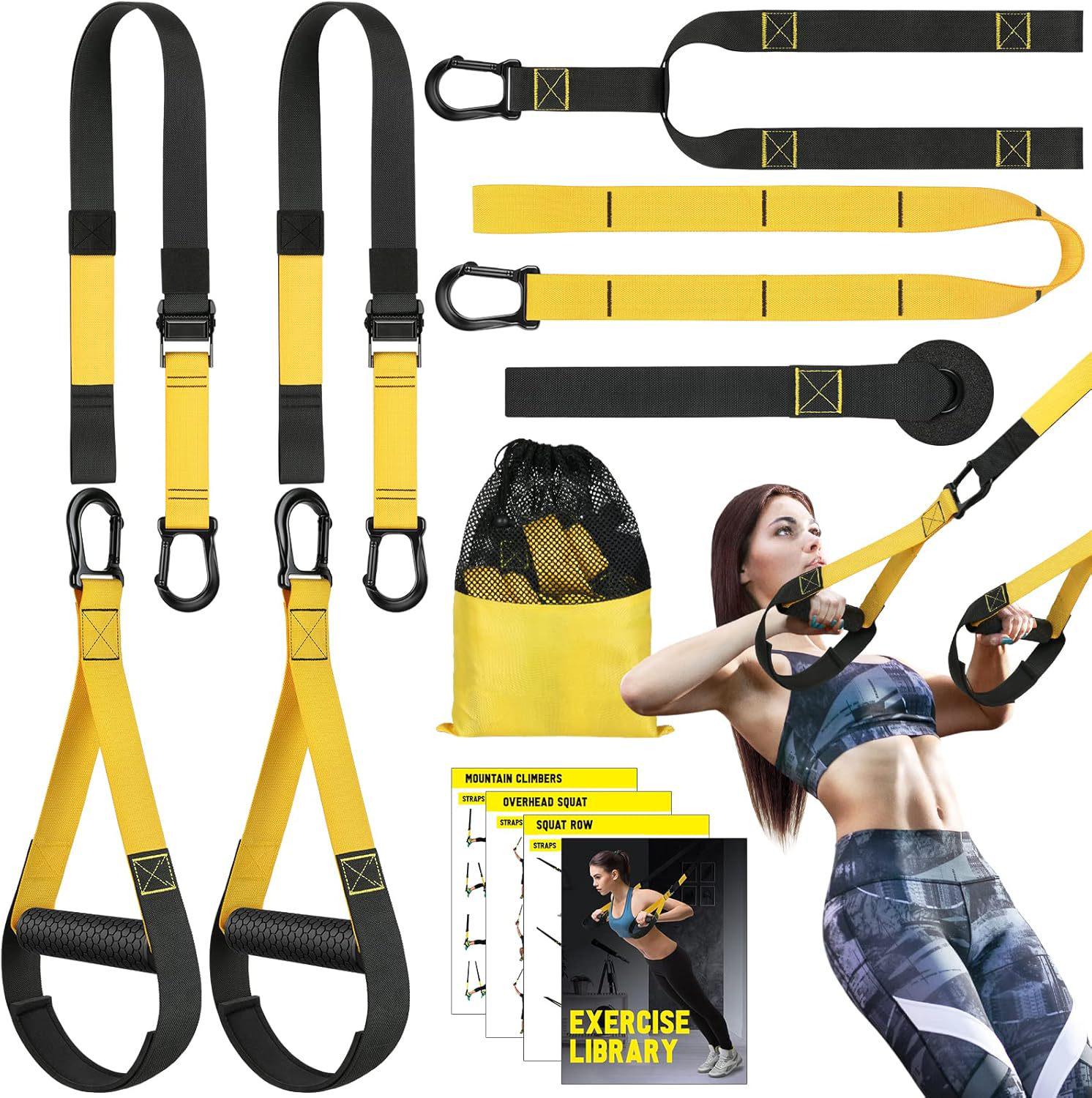 TRX1P Suspension Training Straps, Resistance Bands & Core Workout Ropes