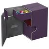 Ultimate Guard Flip 'n' Tray 100+ Deck Case for 100 Double-Sleeved TCG Cards + Dice Tray, Purple/Gray, Magnetic Closure, Microfiber Lining