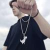 Sweater Chain Choker Necklace Long Chain Punk Dinosaur Pendant Clavicle Chain Choker Necklace for Rapper Unisex Jewelry