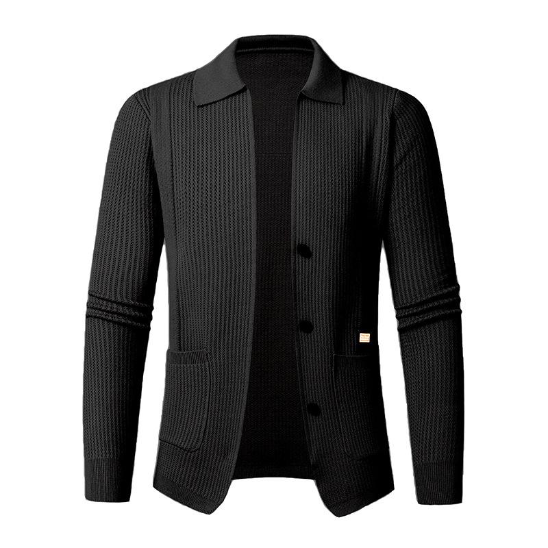 

Новый осенний молодежный популярный молодежный кардиган с лацканами, мужской свитер с длинным рукавом, куртка 4XL