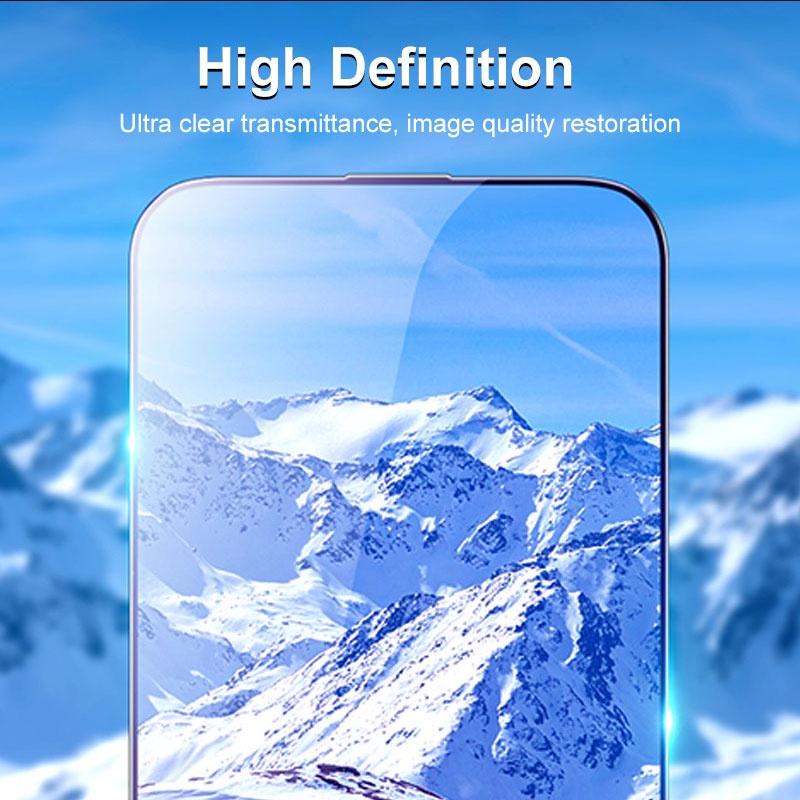 One-click installation Full Cover Anti Blue Ray Tempered Glass For iPhone Air 17 16 15 14 13 11 12 Pro Max X XS XR Screen Protector