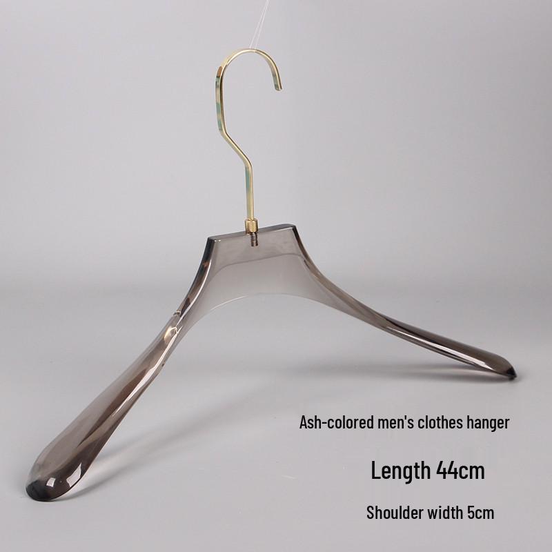 Smoky Gray Transparent Acrylic Men's Clothing Hanger with Custom Store Logo for Pants