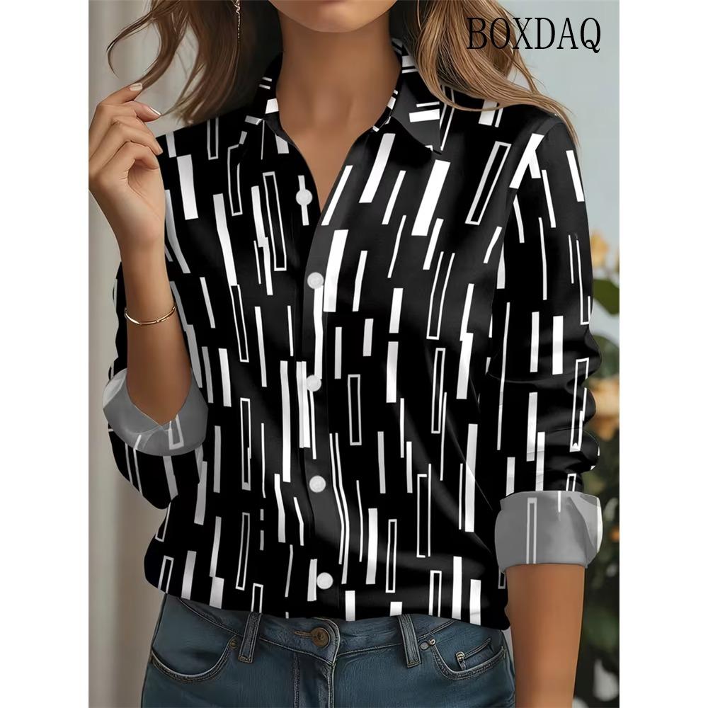 Elegante Damenmode Bluse Frühling Herbst Damen Tie-Dye Gestreifte Bedruckte Hemden Freizeit Langarm Büro Damenbluse