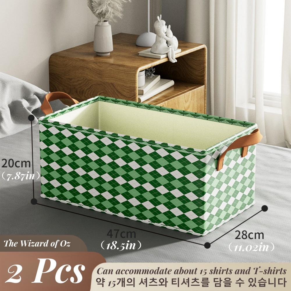 Folding Storage Boxes Clothes Folding Box Cube Canvas Storage Basket Shelf Pants Drawer Bed With Handles For Home Office