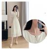 French Style Summer Dress for Petite Women Chiffon Slim Fit Round Neck Elegant Knee Length Flowy Dress