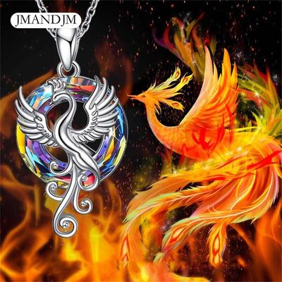 New Products, Firebird Crystal Pendant Necklace Female, Colorful Crystal Phoenix Necklace, Necklace