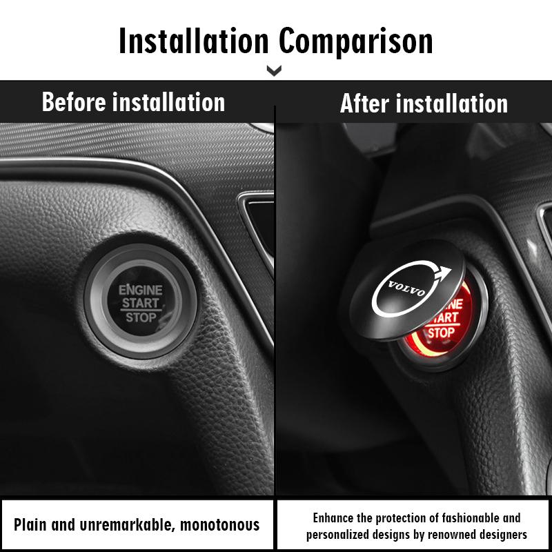 Car One Click Start Button Protective Decoration Accessories For Volvo AWD XC60 S40 XC40 XC90 C30 C70 S60 S80 S90 T6 V40 V50 ari963