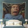 1pc Funny Expressive Portrait Polyester Tapestry  2D Print Whimsical Wall Decor for Bedroom Living Room Unique Festival Birth