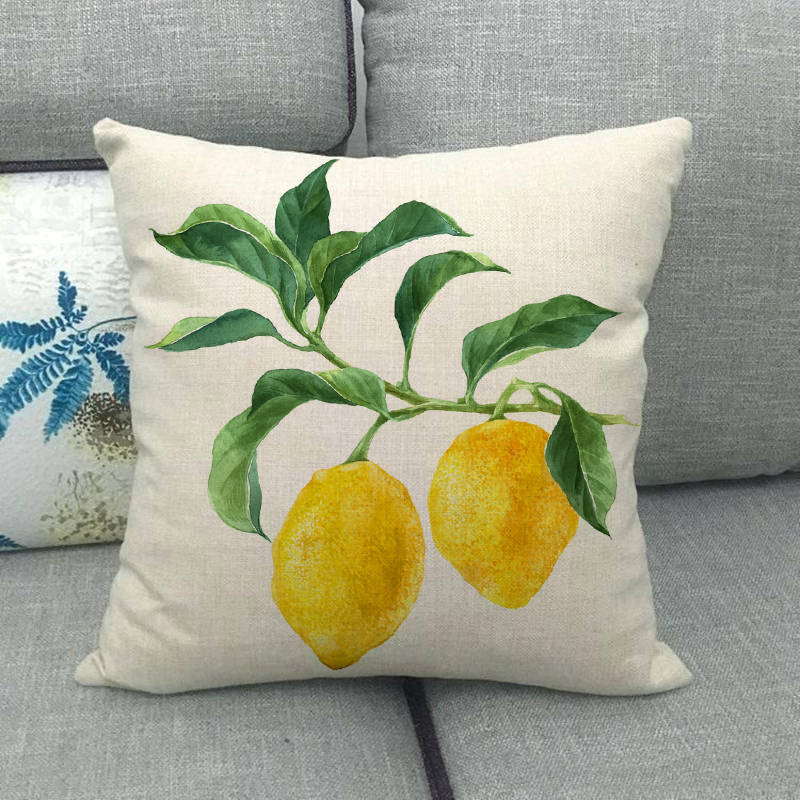 Simple And Colorful Painted Fruits Digital Printing Short Plush Pillow Covers For Car Sofa Office Cushion Cover Home Goods