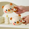 Creative Cartoon Bear Ceramic Cup with Lid for Home Breakfast Children Couple Cup High Value Souvenir Gift Mug