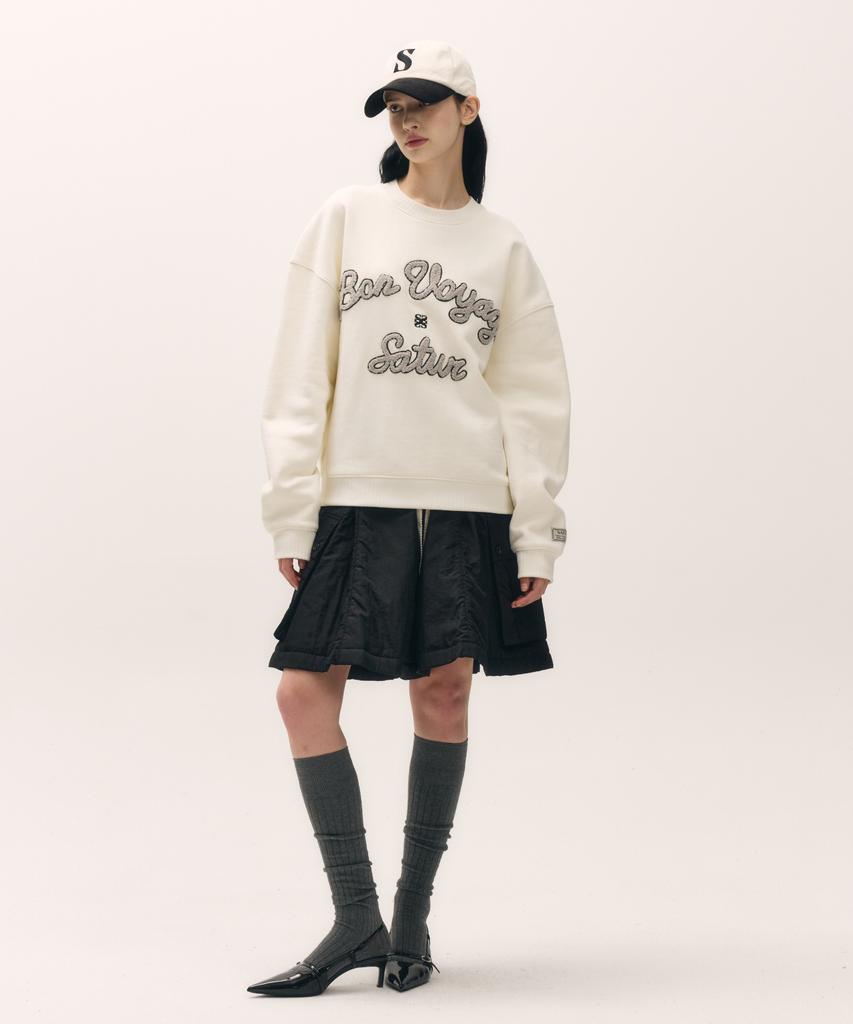 Seteo Bon Voyage Boucle Brushed Sweatshirt Cream