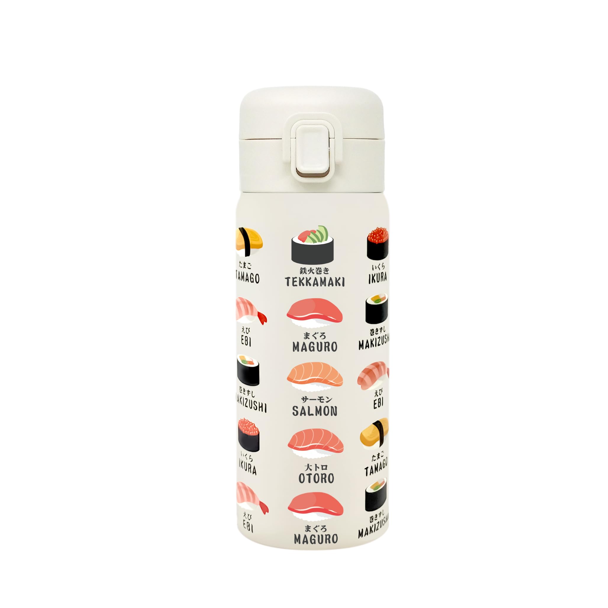 

Wahodo Vacuum-Sealed Stainless Steel One-Push Bottle, 350ml, with One-Touch Lock, Easy to Use with One Hand, Japanese Pattern, Perfect Souvenir for