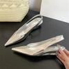 Fashion Patent Leather Pointed Toe Women Pumps Elegant Low Heels Sandals Casual Dress Street Style Shoes