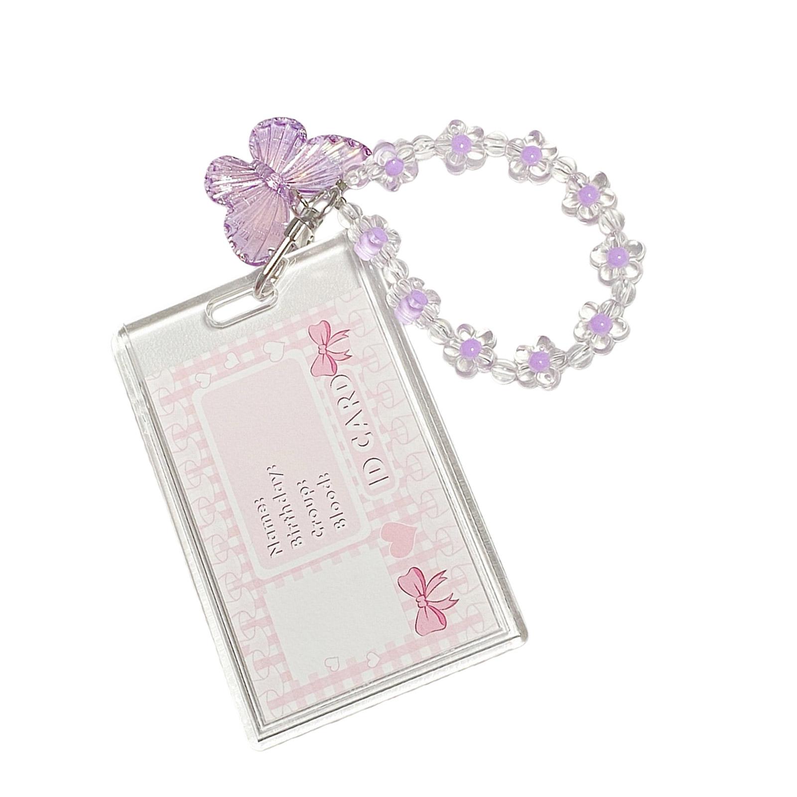 

Sturdy Acrylic Keychain Featuring Butterfly Designs and Integrated Card Holder for Daily Convenience фиолетовый