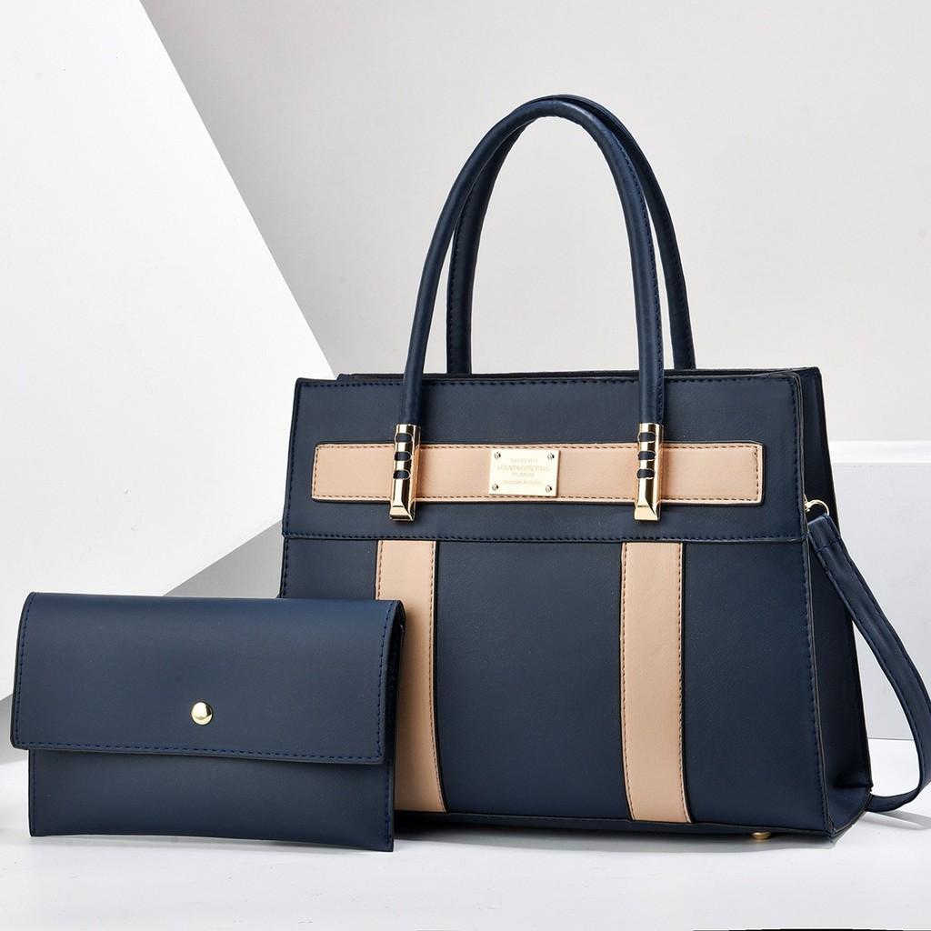 Pu Large Capacity Mother And Daughter Tote Bag For Daily Commuting With Zipper Closure