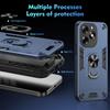 KEYSION Shockproof Armor Case for Itel S23+ Soft Silicone+PC Camera Protection Ring Stand Phone Back Cover for Itel S23 Plus